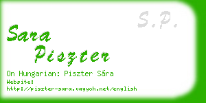 sara piszter business card